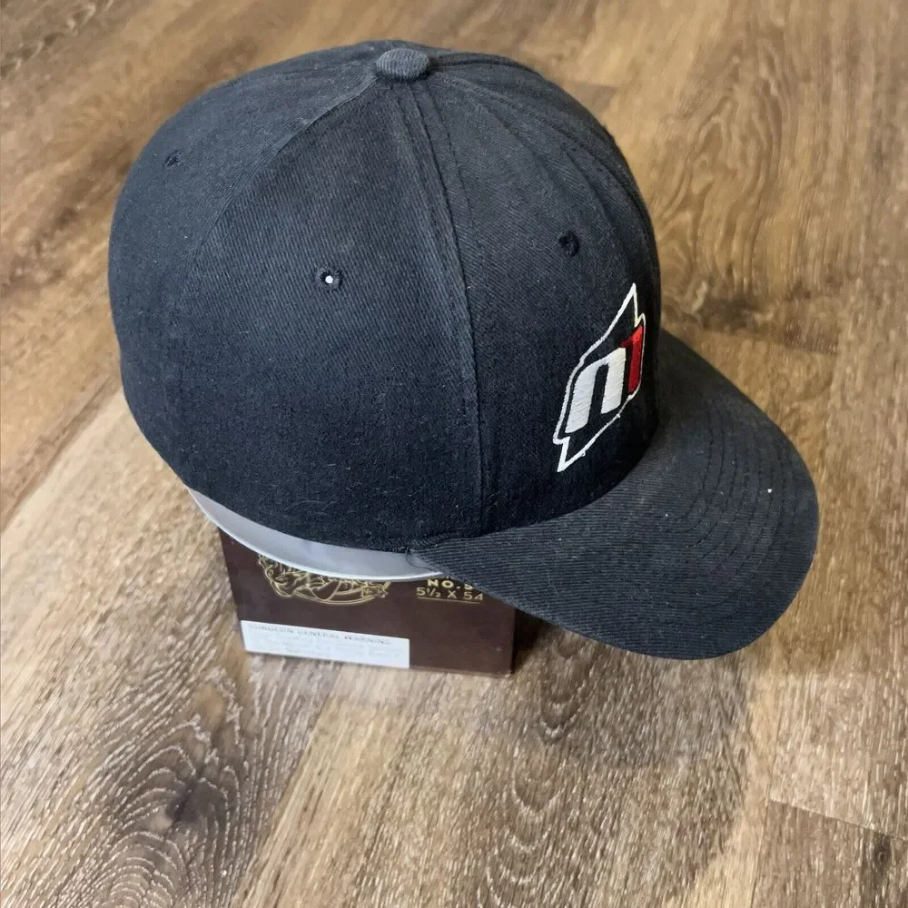N Motion Running Hat Cap Black Cotton Tennis Golf Pickleball Gym‎ FlexFit